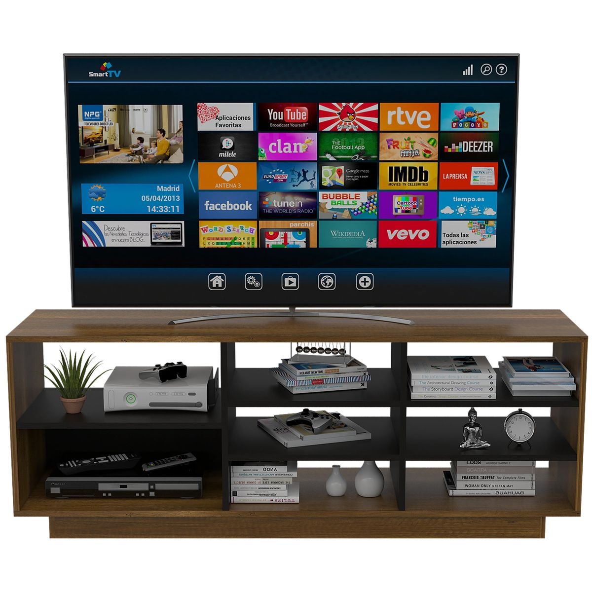 TUHOME - Rack TV 75 Classic Color Carameloy Wengue