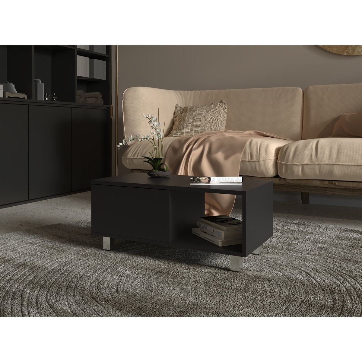 TUHOME - Mesa De Centro 1 Cajón Torence Wengue