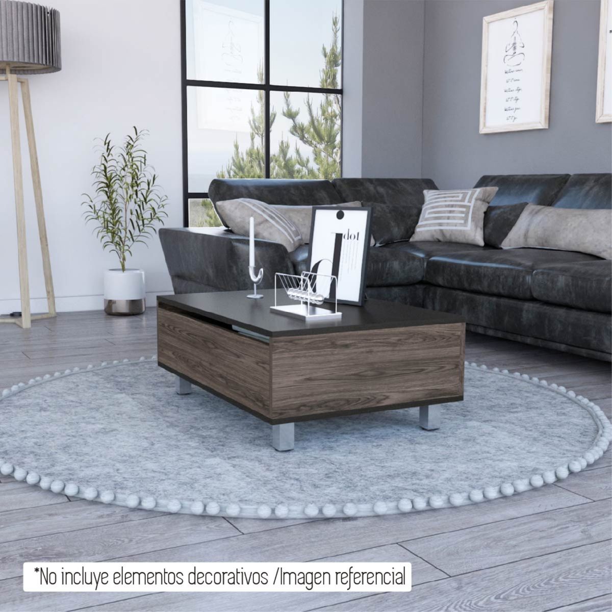 TUHOME - Mesa Funcional 5G Coñac Y Wengue 433x80x545 Cm