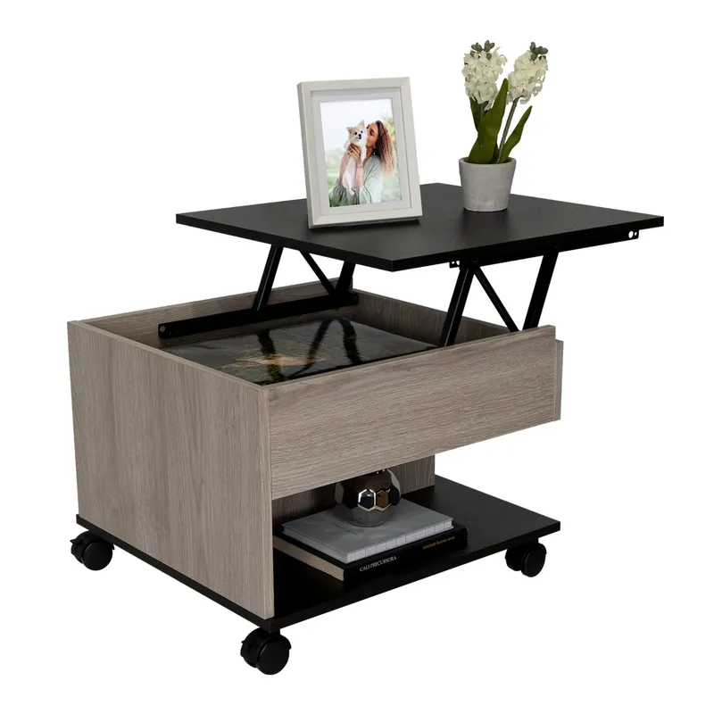 TUHOME - Mesa Funcional 5G Ceniza Y Wengue 433x80x545 Cm
