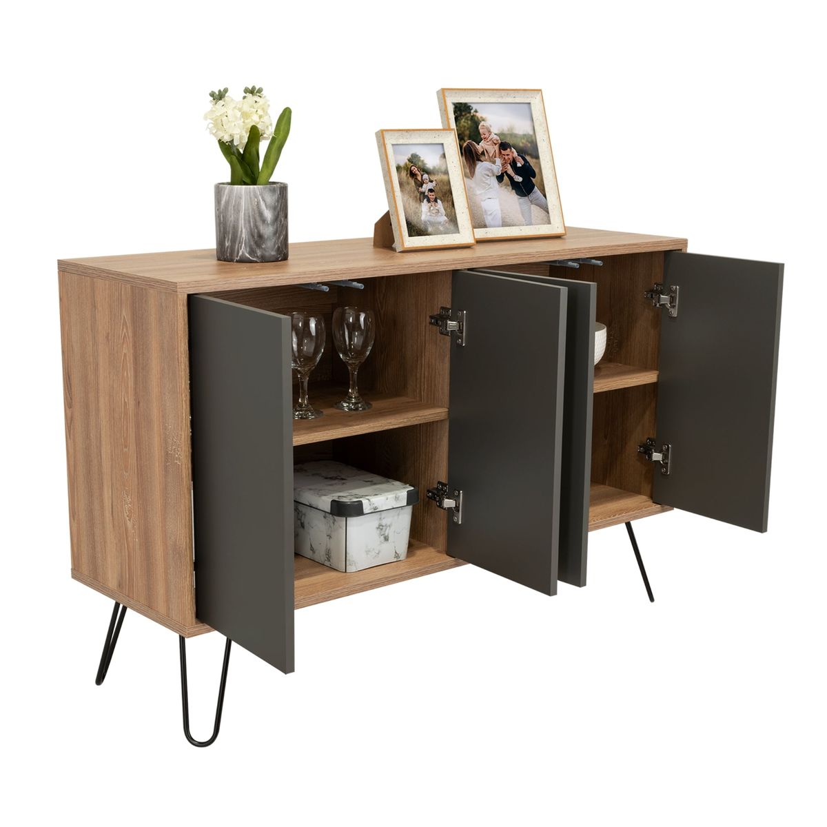 TUHOME - Buffet Vassel Miel Y Plomo 756x1171x386 Cm