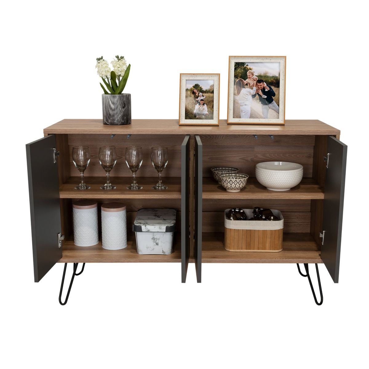 TUHOME - Buffet Vassel Miel Y Plomo 756x1171x386 Cm