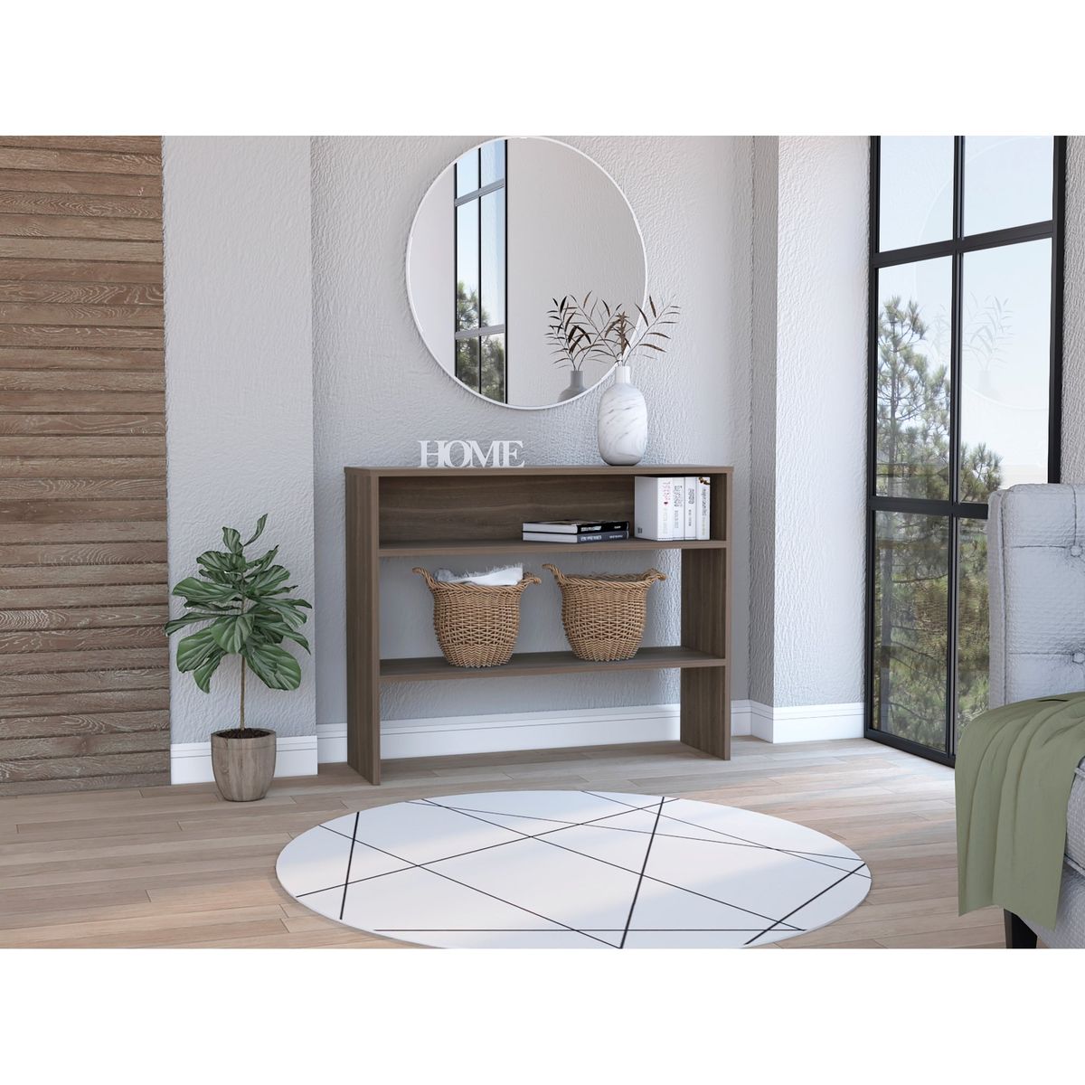 TUHOME - Arrimo Beijing 80x100x30 Cm Coñac Y Blanco