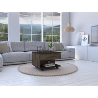 Mesa De Centro 5G Cubierta Elevable Coñac Y Wengue