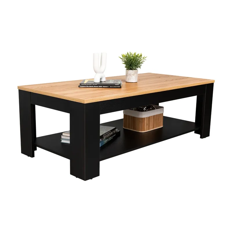 TUHOME - Mesa De Centro Cecil 120x60x415 Cm Fresno Y Wengue