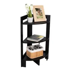 TUHOME - Mesa Auxiliar Esquinera - Negro 80.6x54.8x38.8 cm