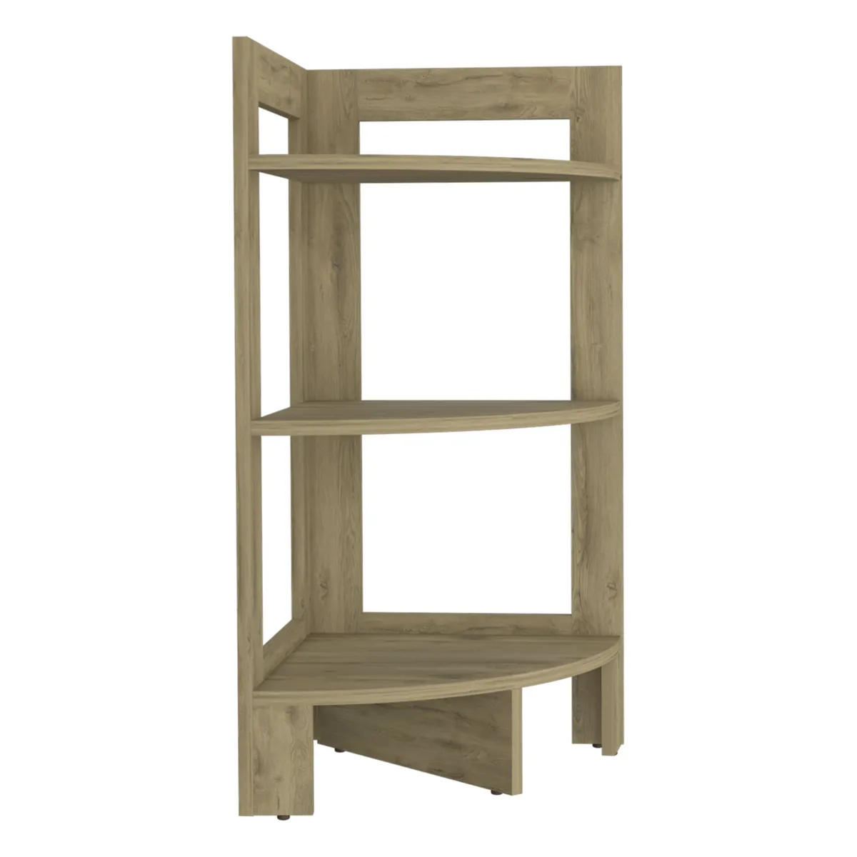 TUHOME - Mesa Auxiliar Esquinera 2 Repisas Riga Macadamia