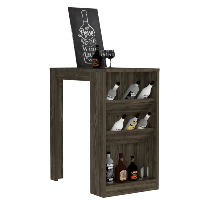 TUHOME - Mesa De Bar Syrah Coñac 105x58x91 Cm