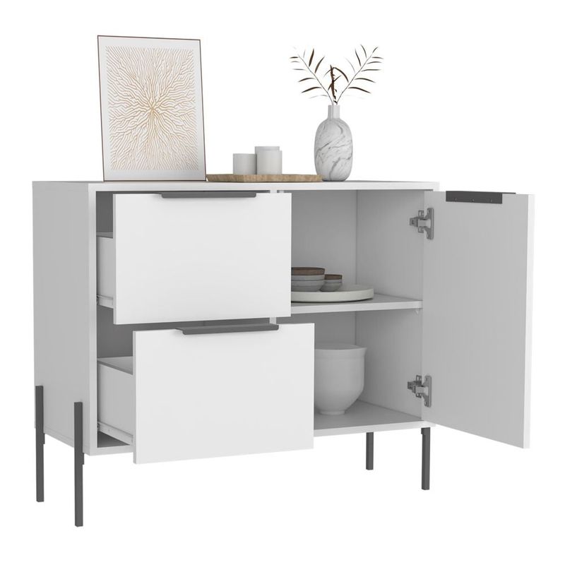 TUHOME - Buffet White Collection 1 Puerta 2 Cajones Blanco