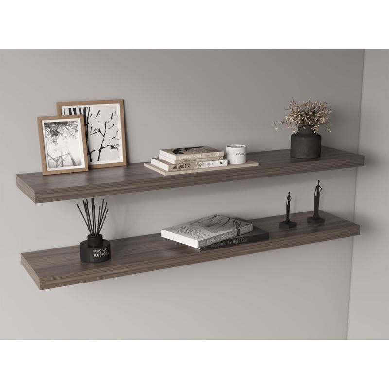 TUHOME - Repisa Flotante Wall 120x25x38 Cm Coñac x1 Unidad