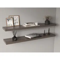 TUHOME - Repisa Flotante Wall 120x25x38 Cm Coñac x1 Unidad