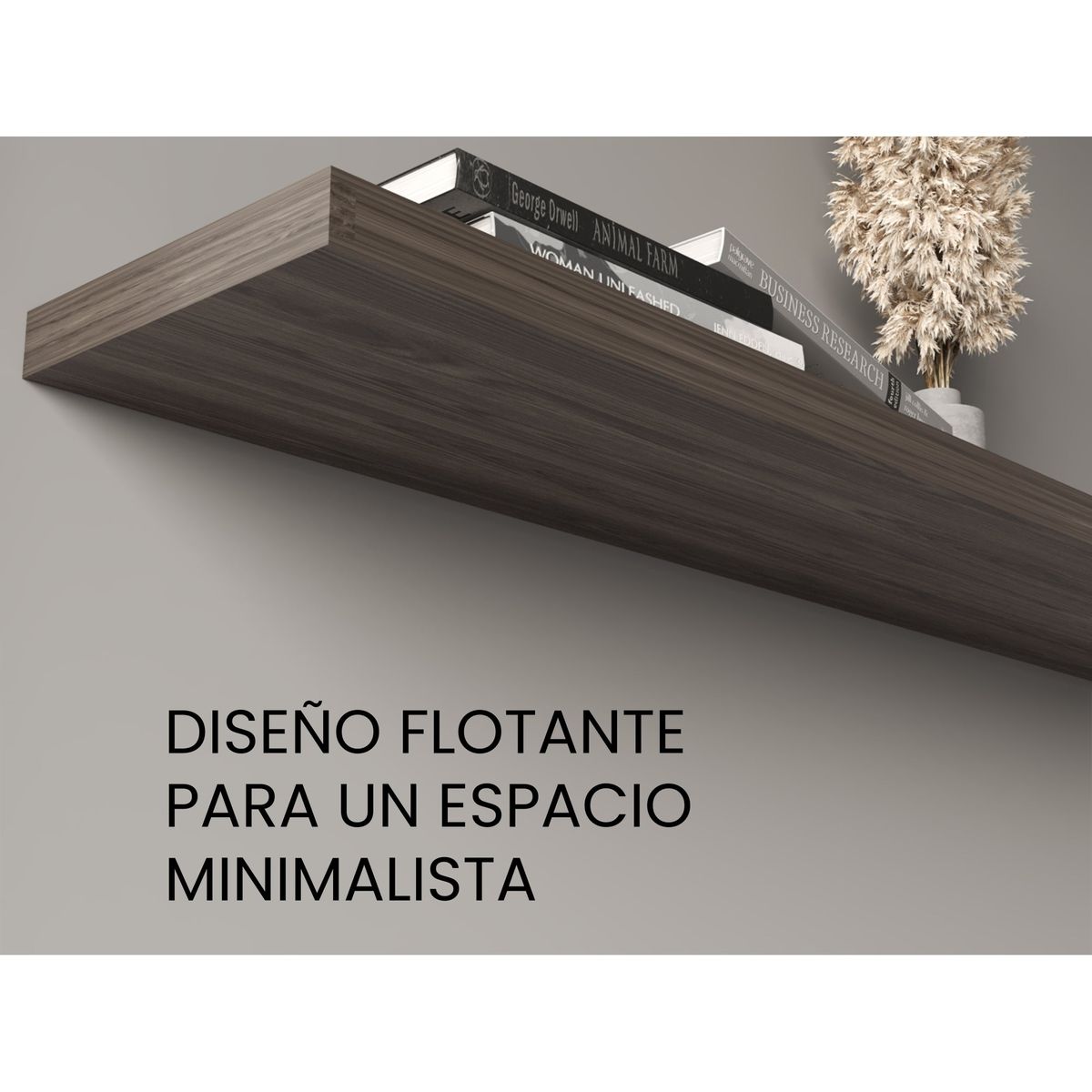 TUHOME - Repisa Flotante Wall 120x25x38 Cm Coñac x1 Unidad
