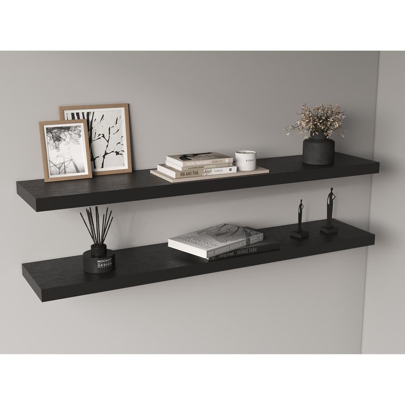 TUHOME - Repisa Flotante Wall 120x25x38 Cm Wengue x1 Unidad