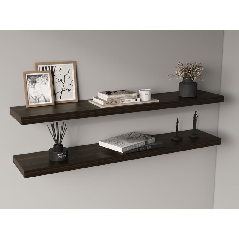 TUHOME - Repisa Flotante Wall 120x25x38 Cm Café Oscuro x1 Unidad