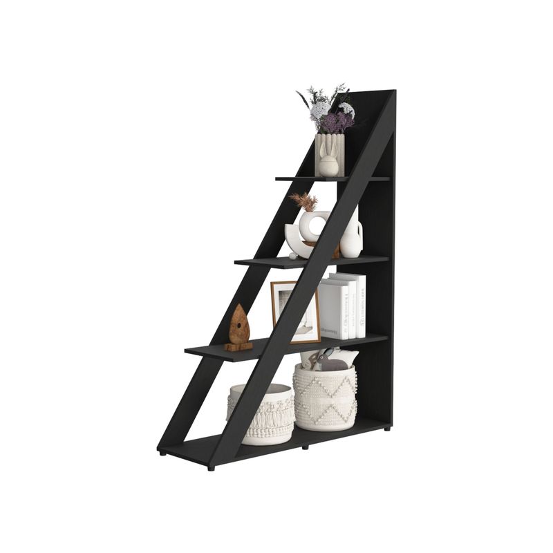 TUHOME - Biblioteca Diagonal Lorain 3 Repisas Wengue 150x105x349 Cm