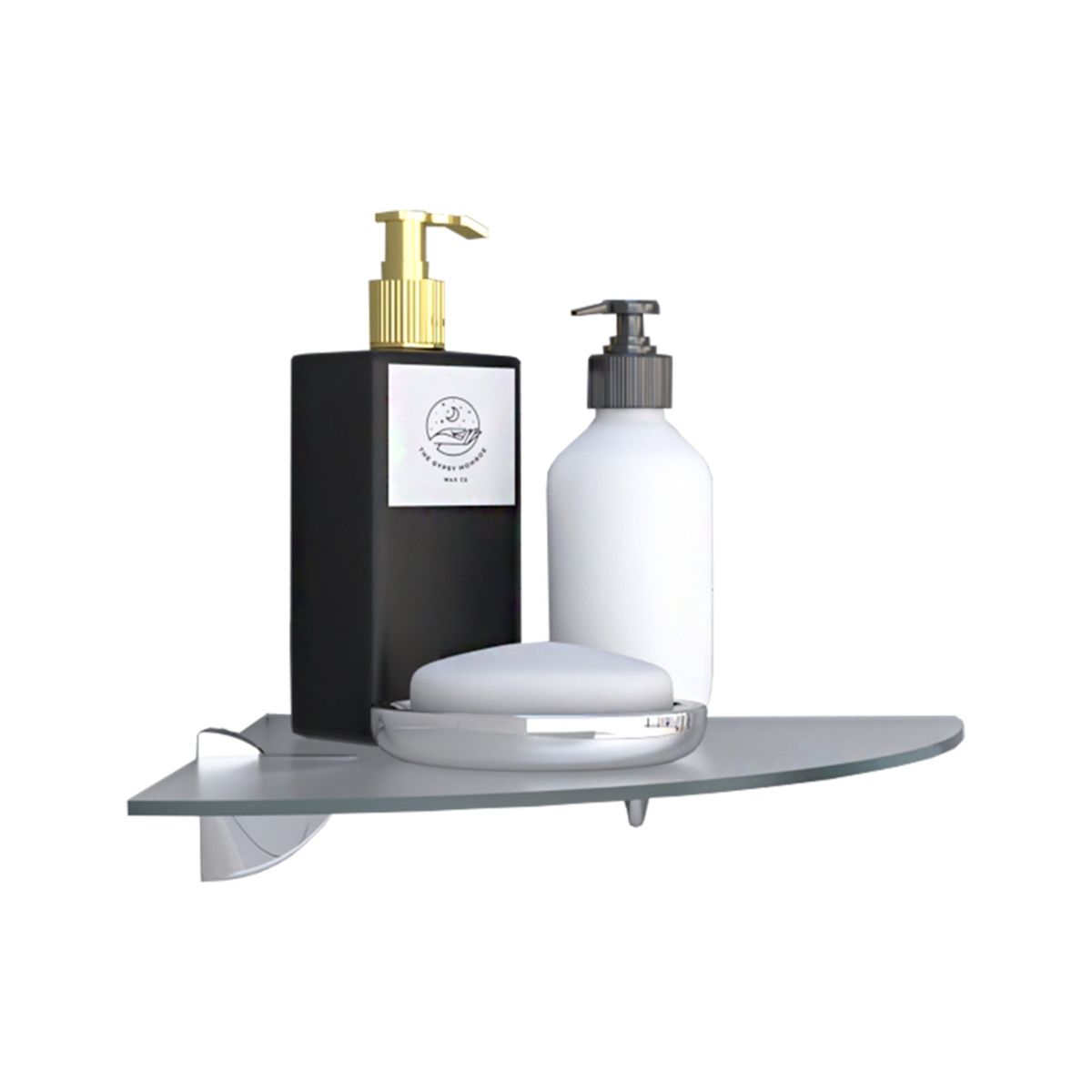 TUHOME - Repisa Esquinera Para Baño En Vidrio 5x27x27 Cm