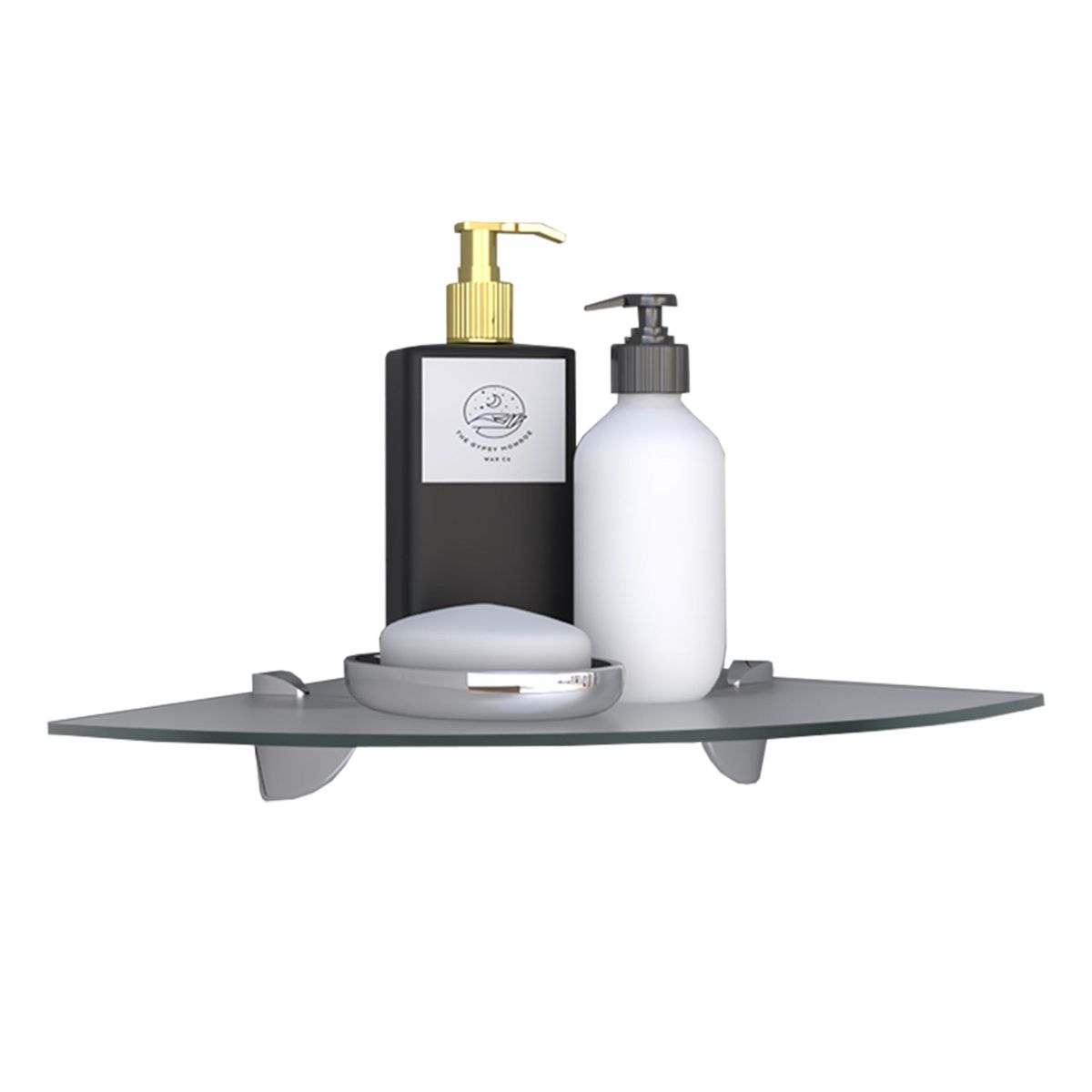 TUHOME - Repisa Esquinera Para Baño En Vidrio 5x27x27 Cm