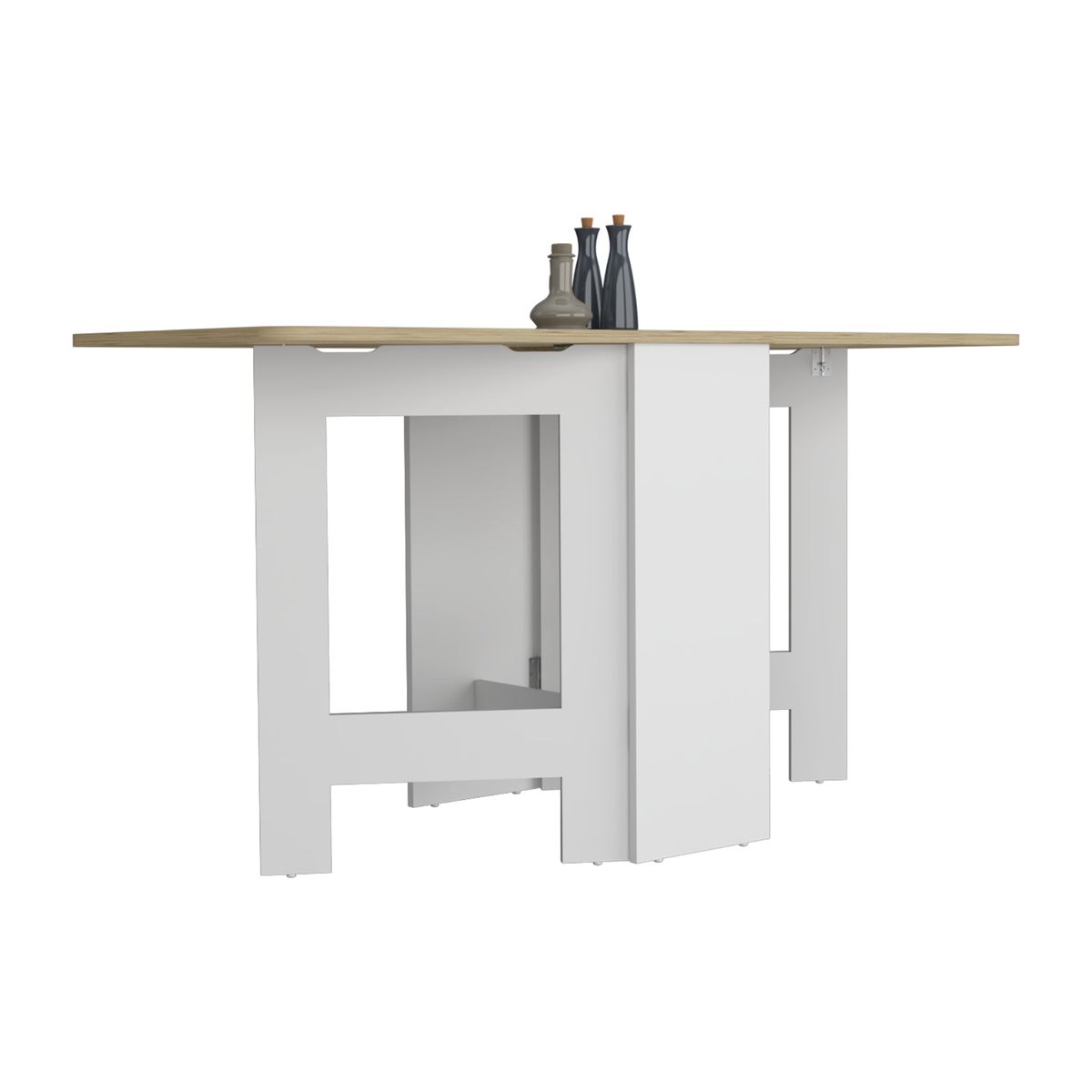 TUHOME - Mesa Abatible Compact Blanco Y Macadamia