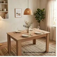 TUHOME - Mesa De Comedor - Café Claro y Café Claro 75.6x120x88 cm