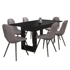 TUHOME - Mesa De Comedor Volterra 6 Puestos Wengue