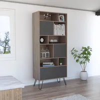 Biblioteca Vassel 3 Puertas Miel Y Plomo