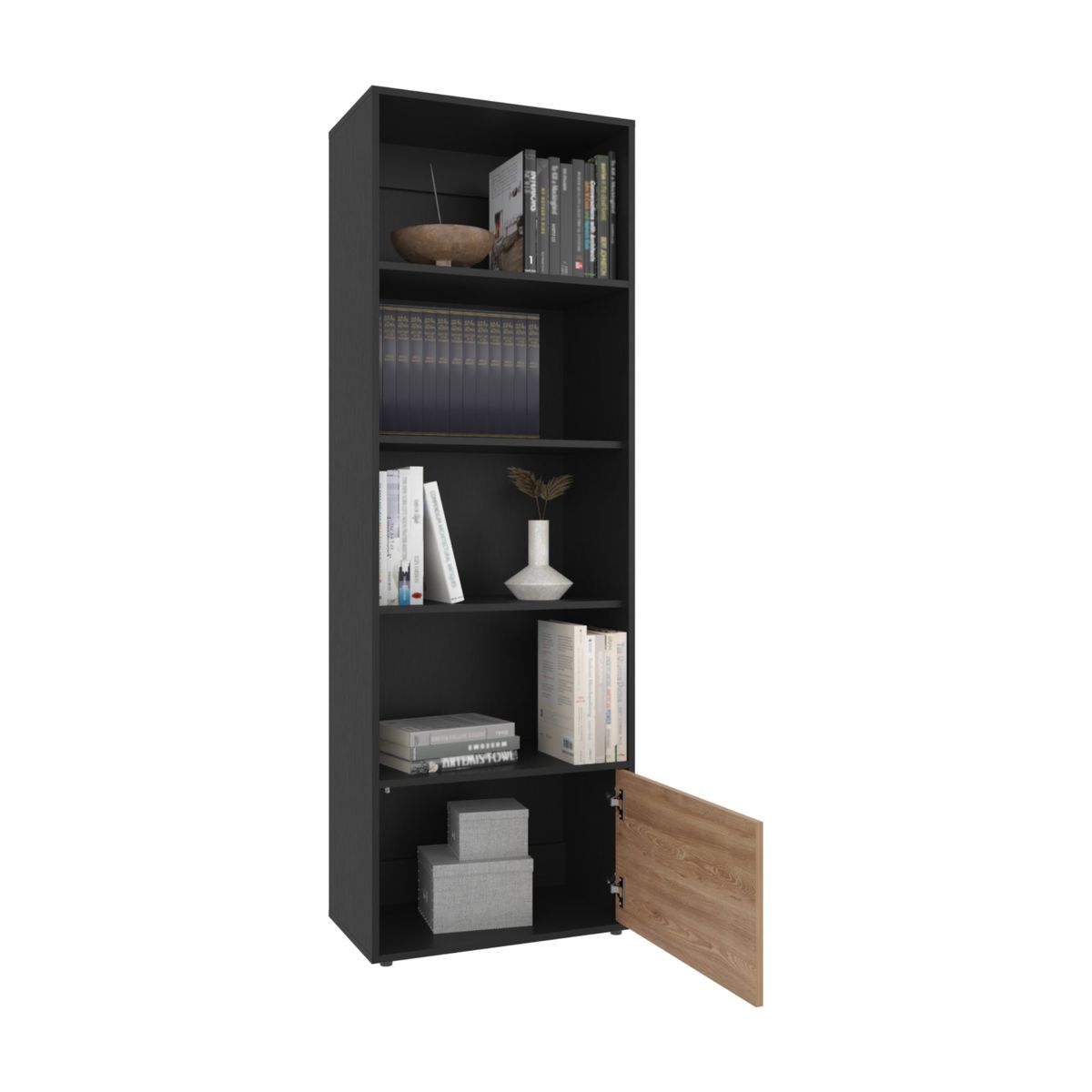 TUHOME - Biblioteca Funes Eco 1 Puerta Wengue 180x60x35 Cm