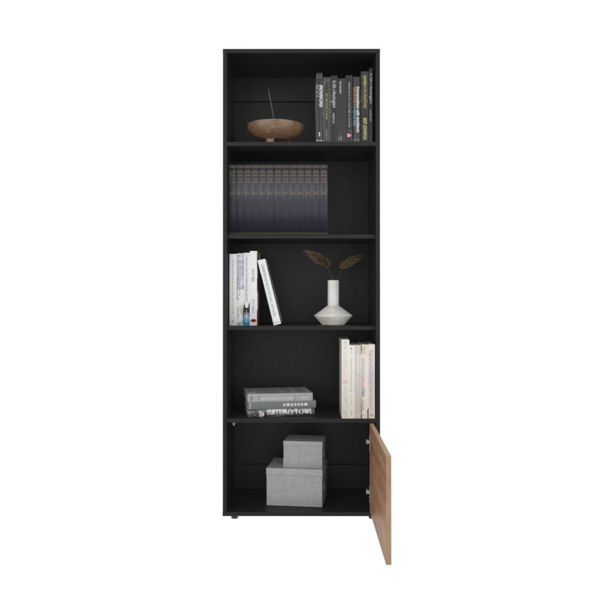 TUHOME - Biblioteca Funes Eco 1 Puerta Wengue 180x60x35 Cm