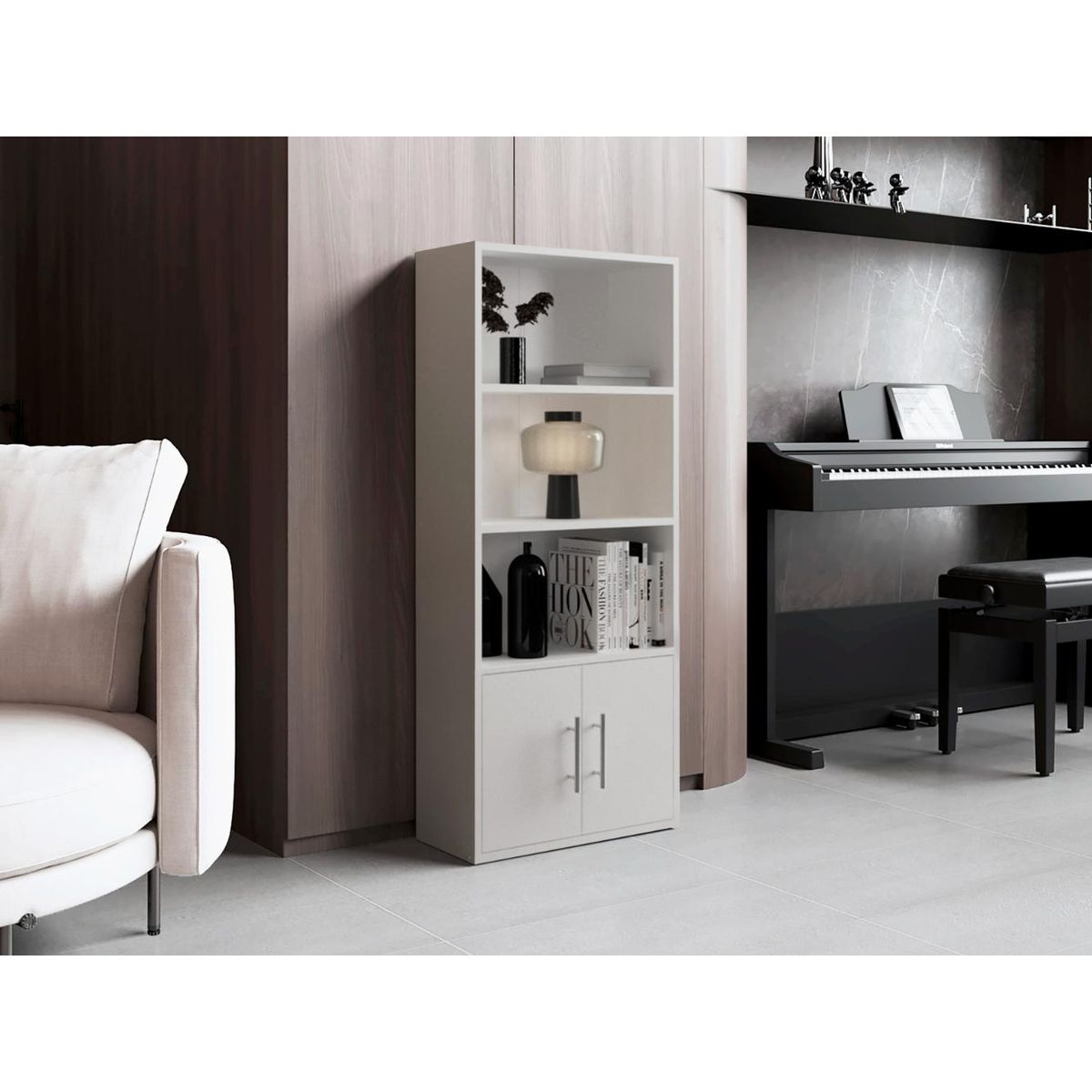 TUHOME - Biblioteca Eco Joy 2 Puertas 4 Niveles Blanco