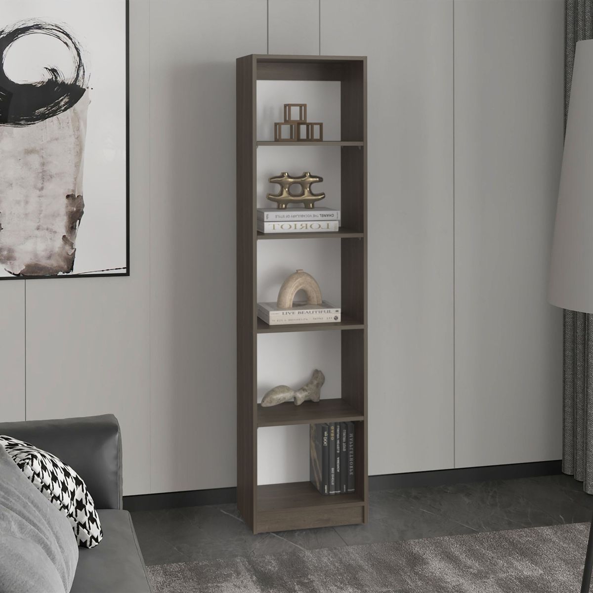 TUHOME - Estante Home-E M2 5 Niveles Milan Y Blanco