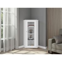 Vitrina Esquinera Blanca Genova 1 Puerta Vidrio