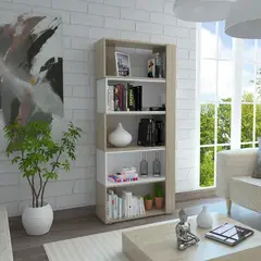 TUHOME - Biblioteca Beijing 2 Modulos Mobiles Rovere Y Blanco