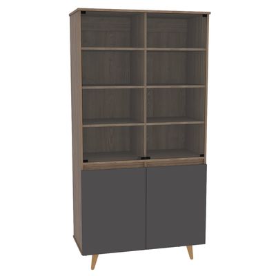 Imagen 2 del producto Vitrina Salem 4 Puertas Miel Y Plomo 180x91x42 Cm