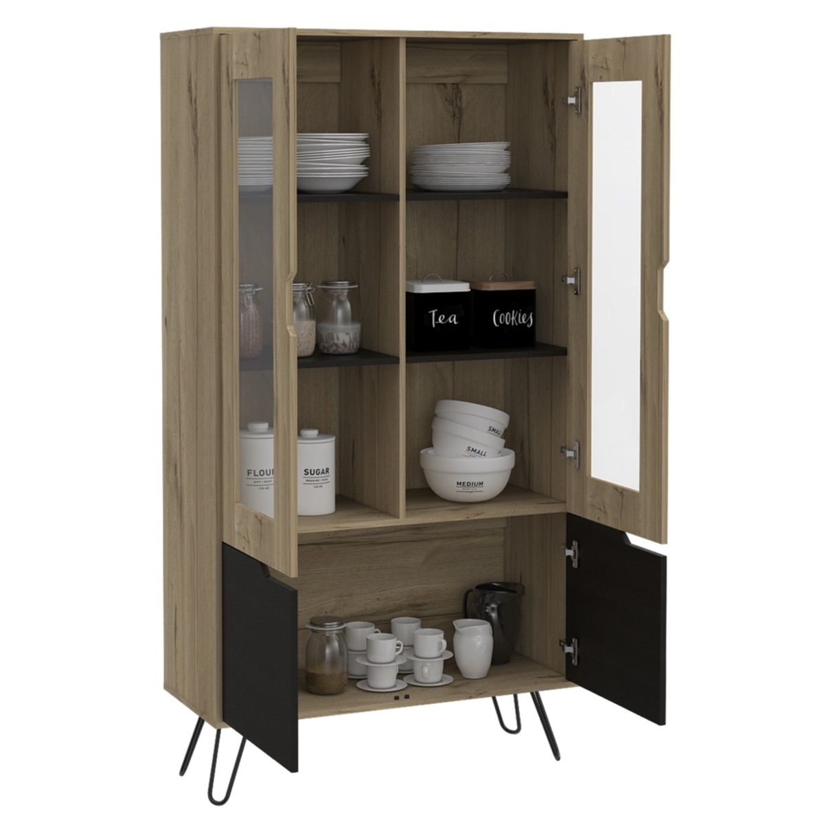 TUHOME - Vitrina Audra Dunay Wengue 4 Puertas 180x947x396 Cm