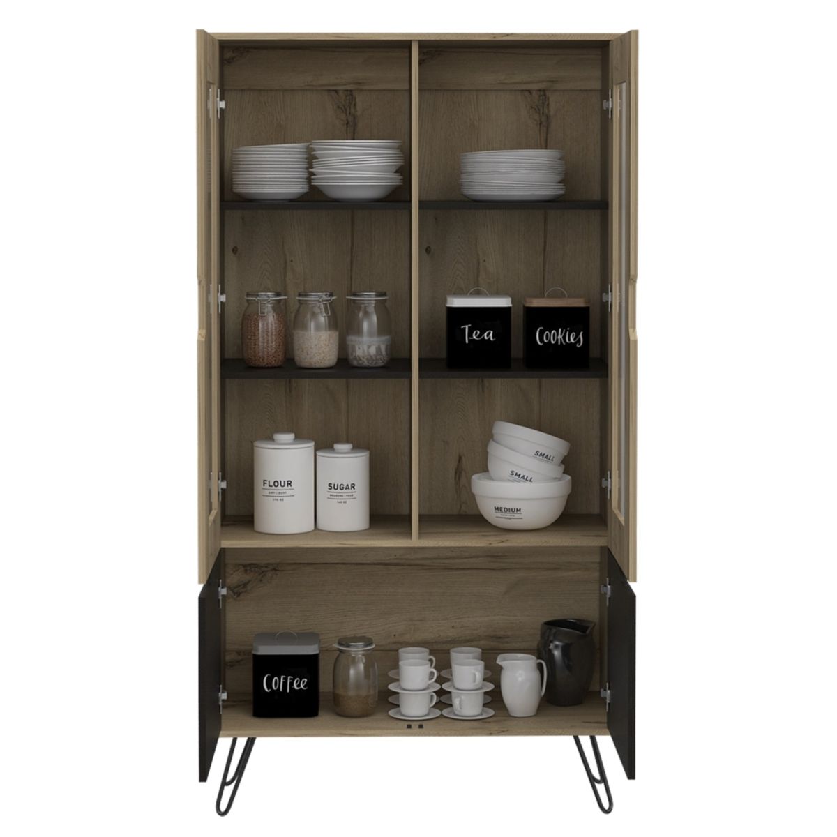 TUHOME - Vitrina Audra Dunay Wengue 4 Puertas 180x947x396 Cm