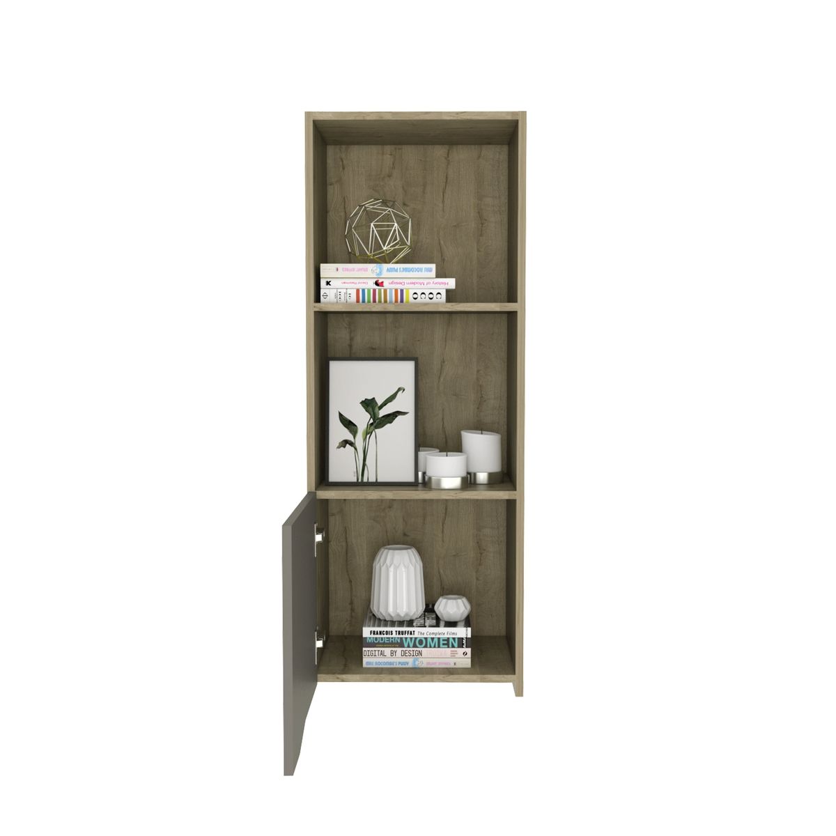 TUHOME - Repisa 1 Puerta- Cafe Claro 110x41x34 cm