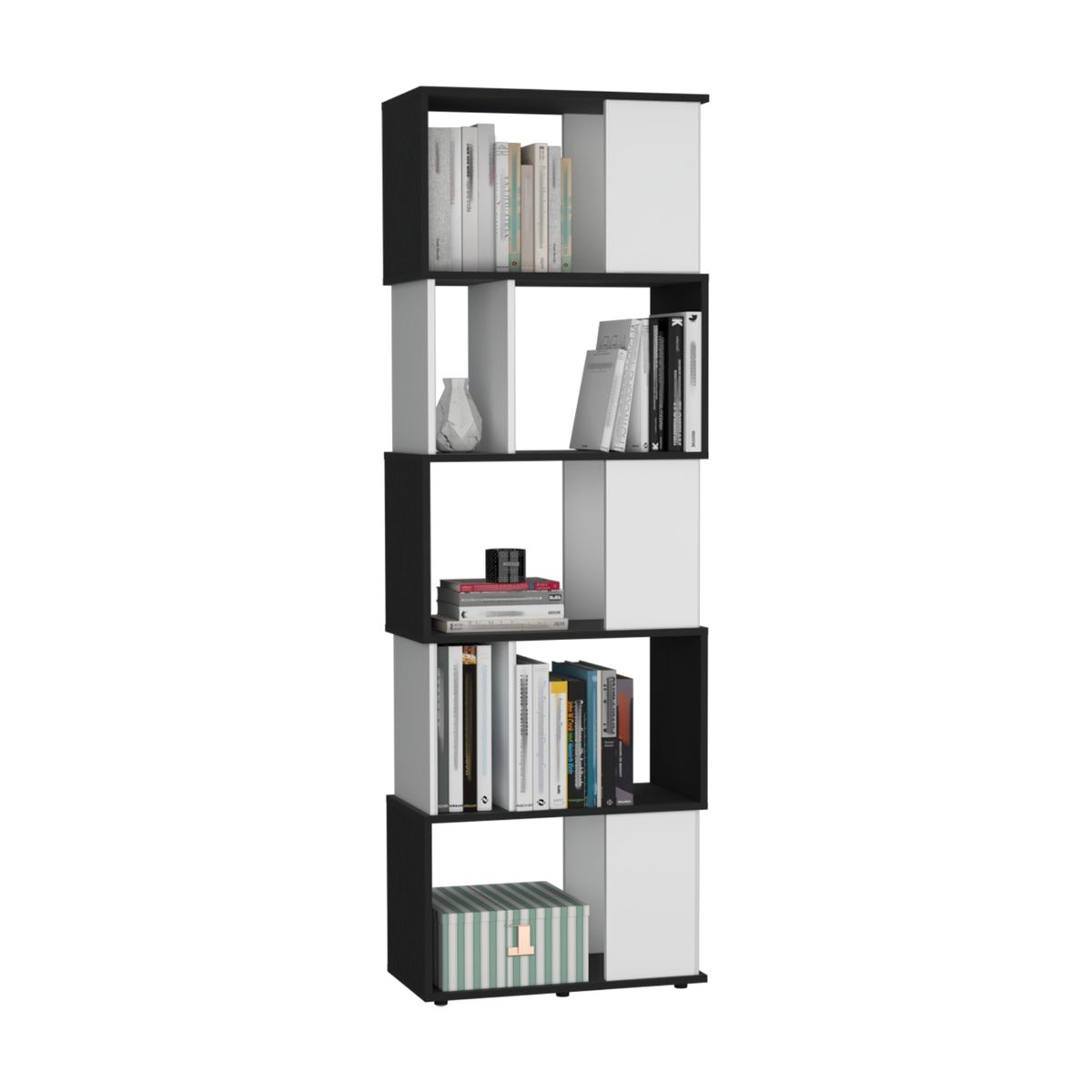 TUHOME - Biblioteca Noah Shelving Blanco Y Wengue