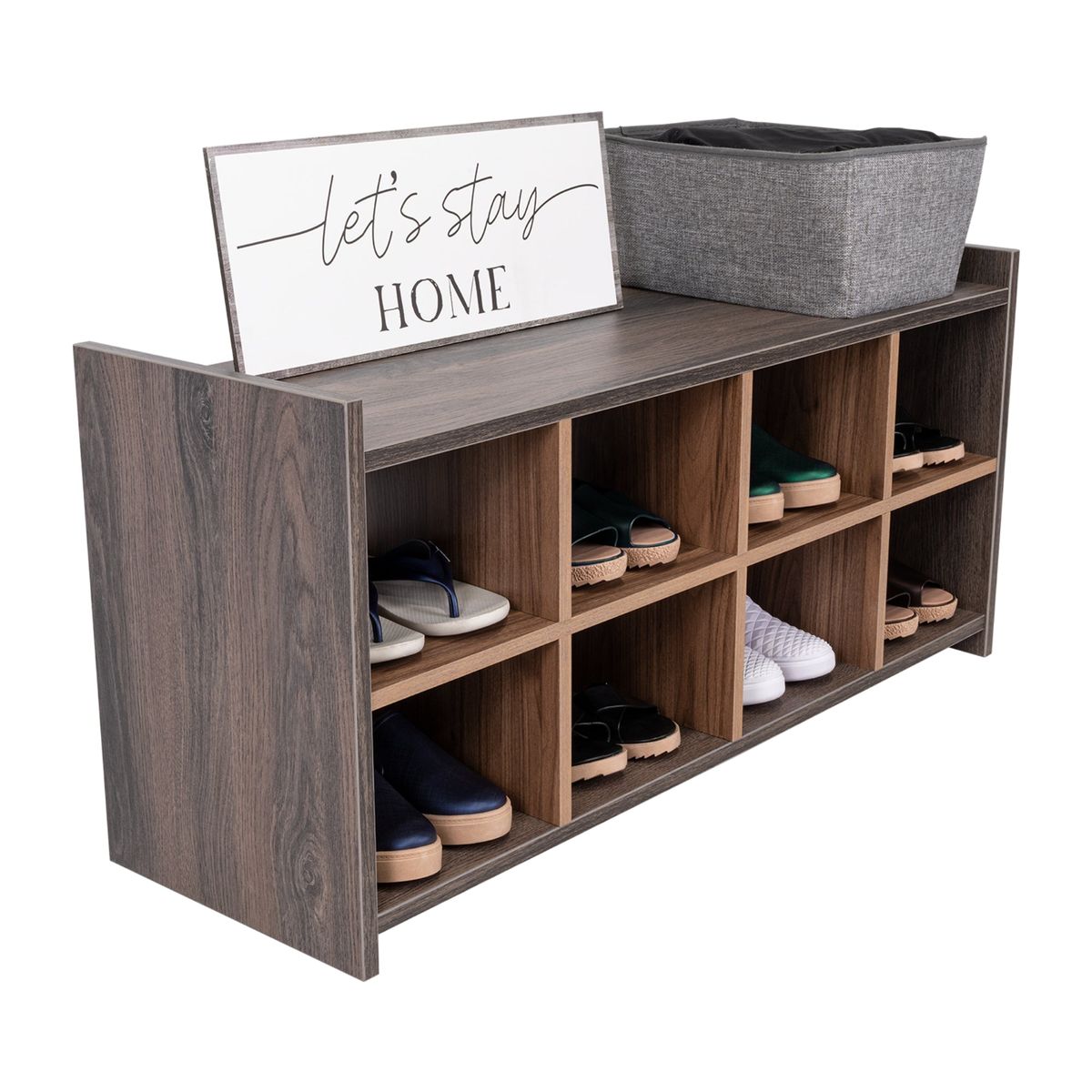 TUHOME - Mueble Recibidor Z-101 8 Pares Carbón Y Gales