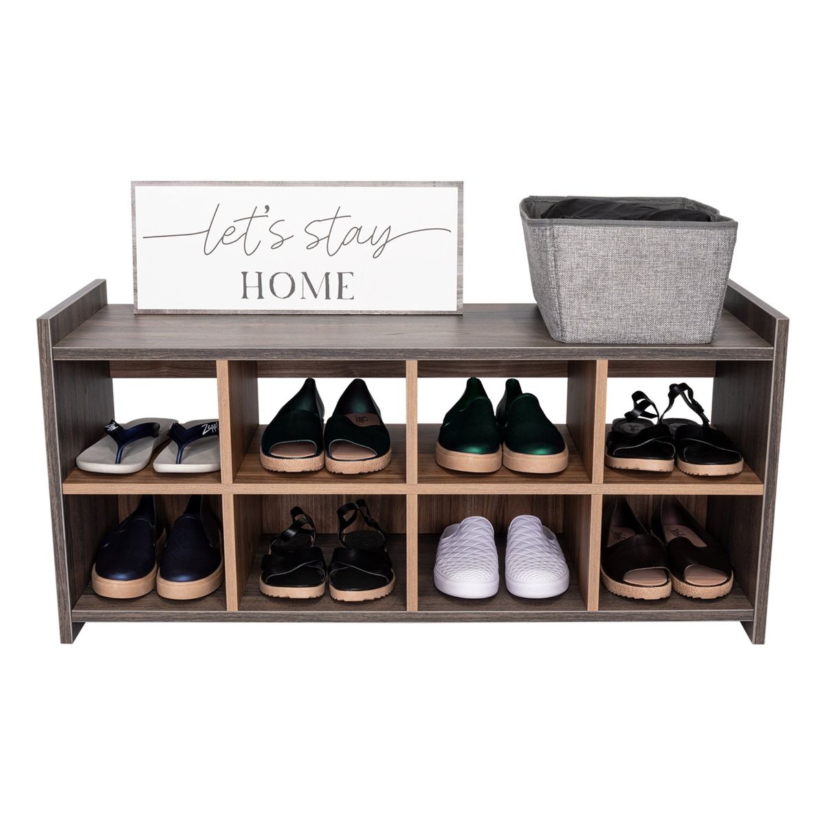 TUHOME - Mueble Recibidor Z-101 8 Pares Carbón Y Gales