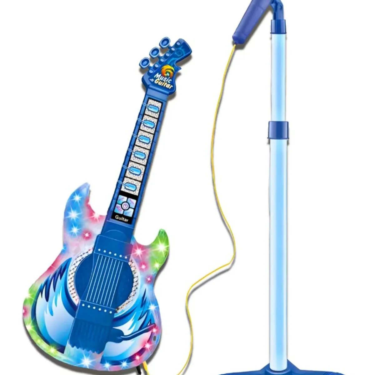 GENERICO - Juguete Guitarra Musical Para Niños Micrófono Karaoke Azul
