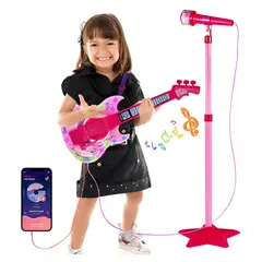 GENERICO - Juguete Guitarra Musical Para Niños Micrófono Karaoke Rosa