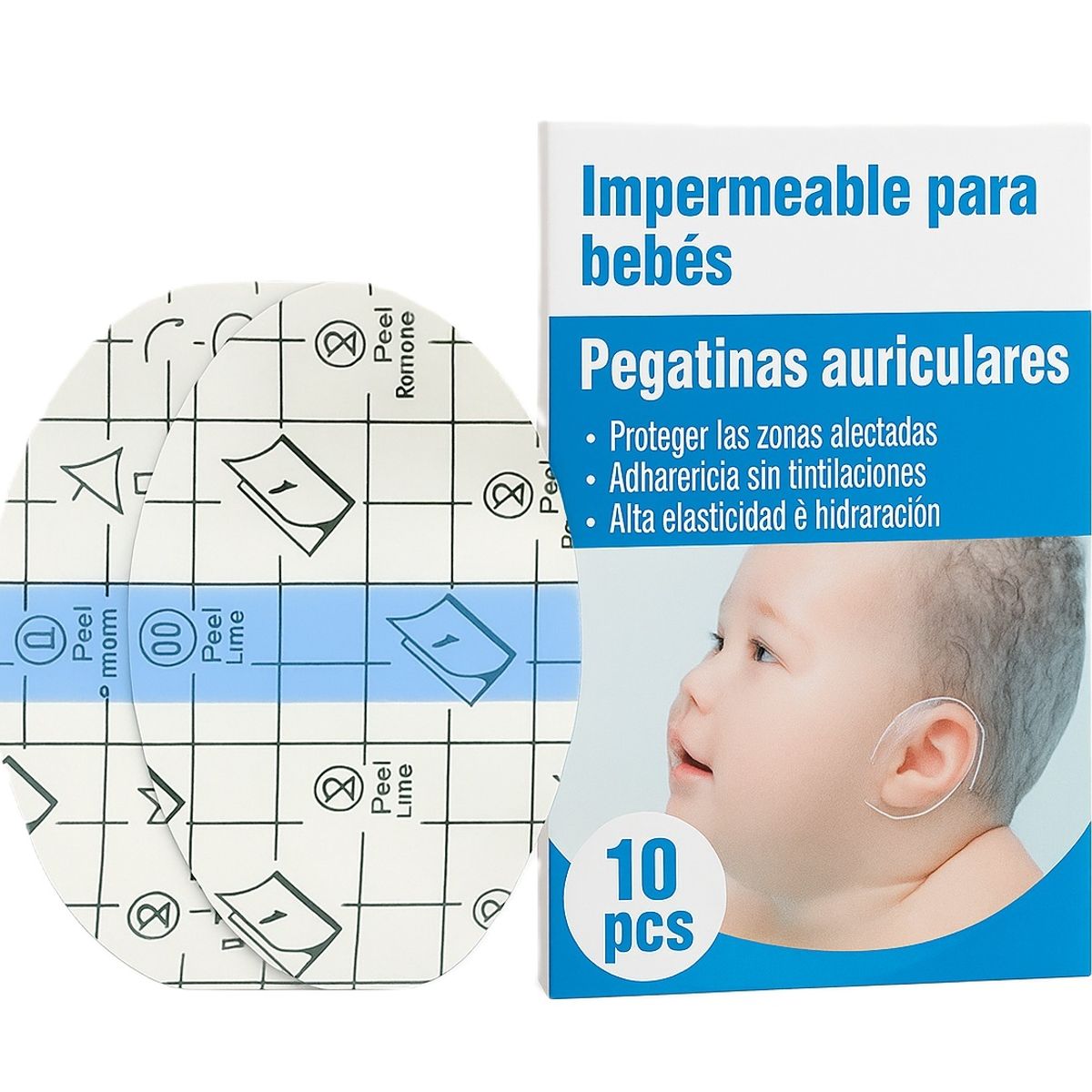 GENERICO - Pack X10 Parches Impermeables Para Oidos Niños Piscina Baño