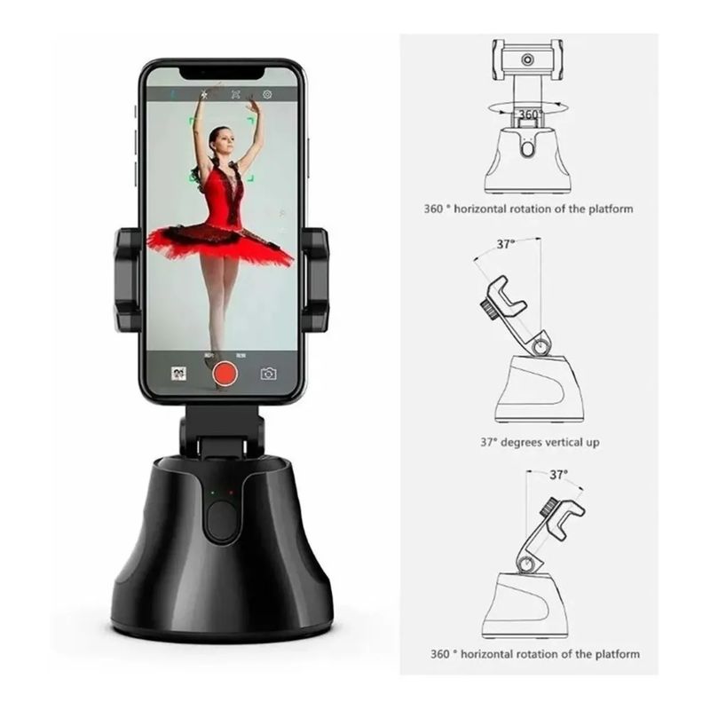 GENERICO - Soporte Celular Selfie Robot Automatico 360°