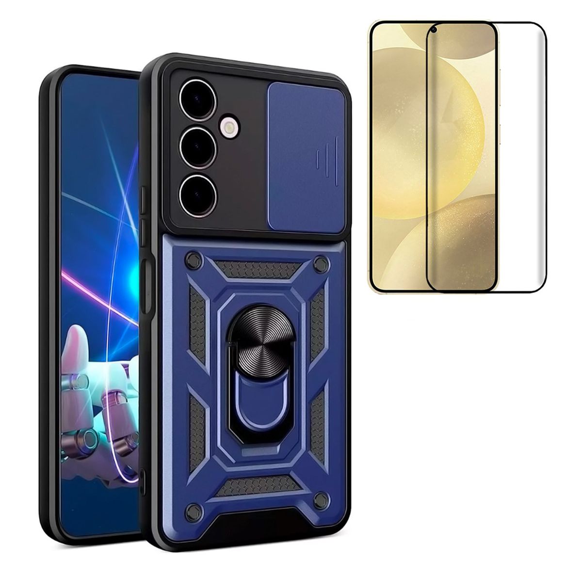 BELKRA - Carcasa Para Samsung S24 FE + Vidrio Mica Lamina Pantalla