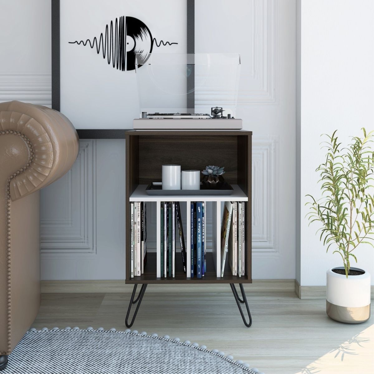 TUHOME - Mueble Funcional Con Entrepaños Fm-001O - Café Oscuro