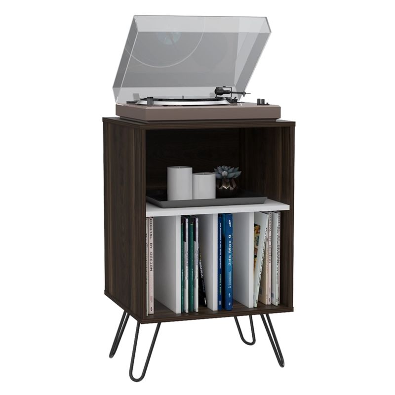 TUHOME - Mueble Auxiliar Vassel Café Y Blanco 80x50x45 Cm