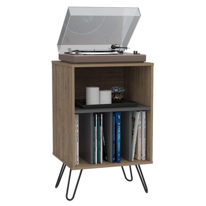 TUHOME - Mueble Auxiliar Vassel Miel Y Plomo 80x50x45 Cm