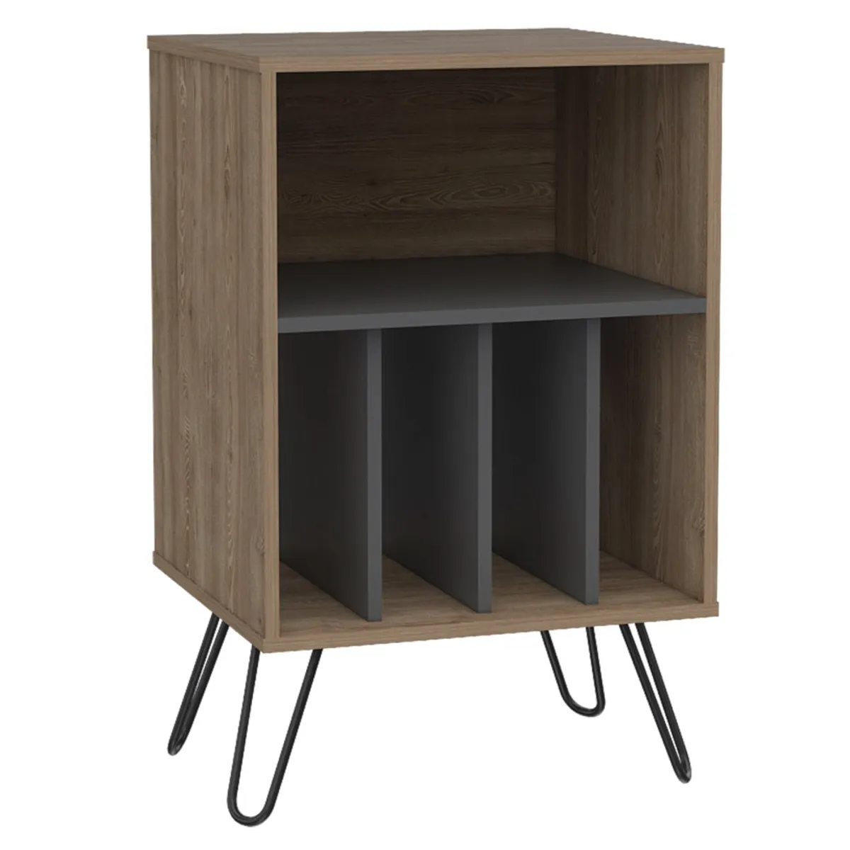 TUHOME - Mueble Auxiliar Vassel Miel Y Plomo 80x50x45 Cm
