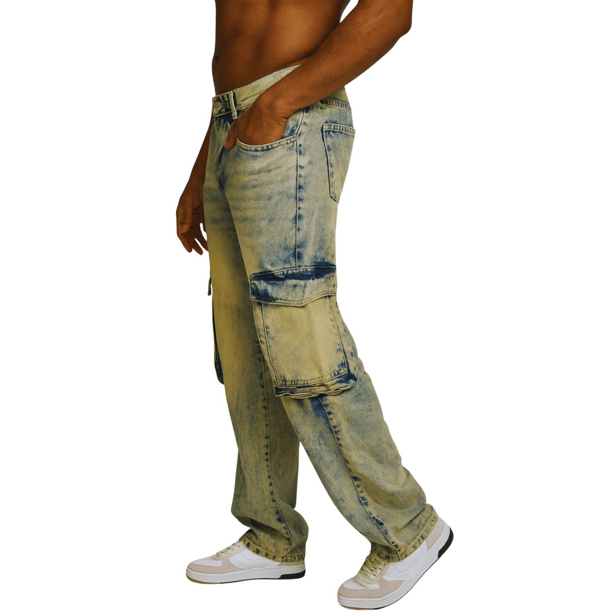 D'JOE - Pantalon Cargo Acid Wash Hombre Spain