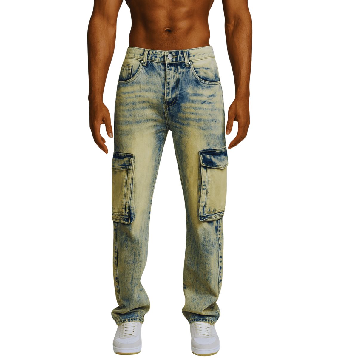 D'JOE - Pantalon Cargo Acid Wash Hombre Spain