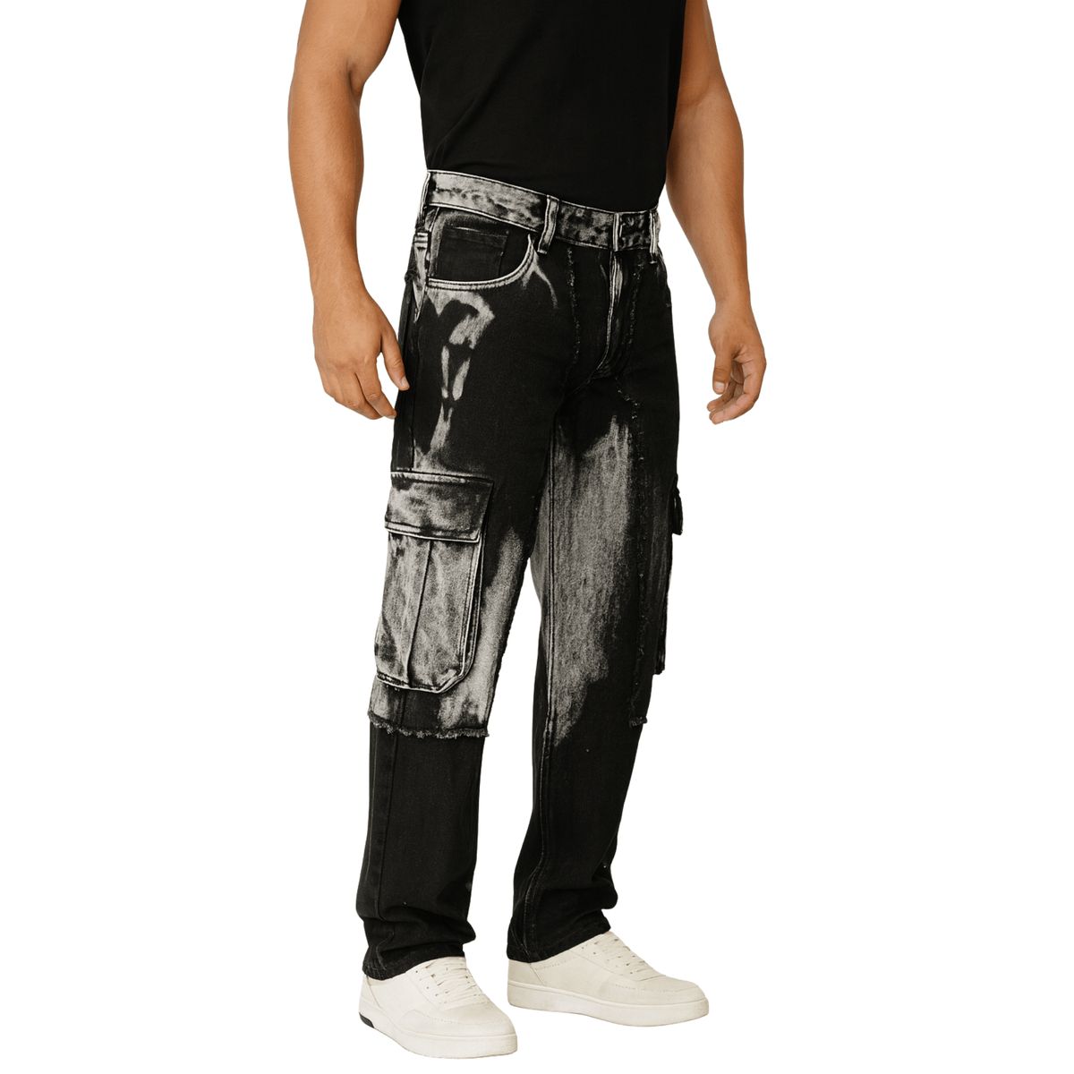 D'JOE - Pantalon Cargo Acid Wash Hombre Spain
